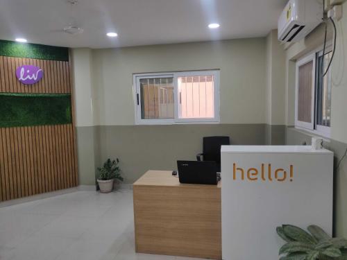 an office with a hello sign on the wall at Collection O Local Square Karle Town in Bengaluru