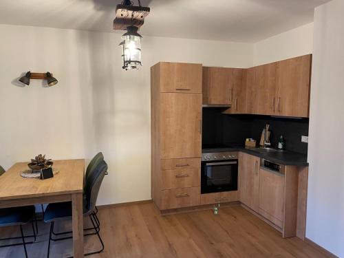 Kuchyň nebo kuchyňský kout v ubytování Villa Waidblick
