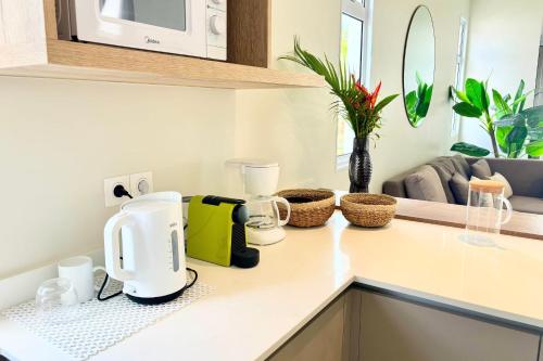 GAIA Lodge seasideにあるコーヒーまたはお茶