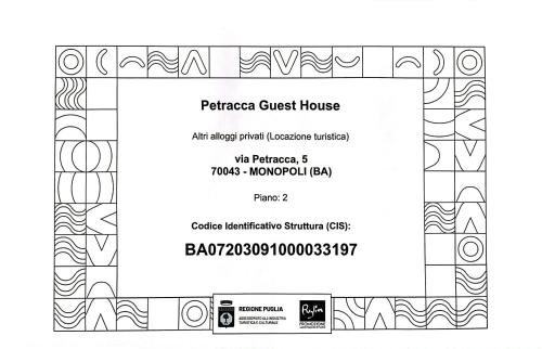 a black and white diagram of a guest house at Petracca Guest House in Monopoli