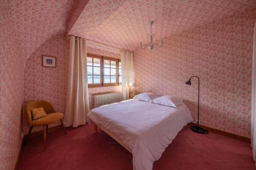 Postel nebo postele na pokoji v ubytování Savoielac - Lac d'Annecy - Sévrier - Bord de lac : Villa Poisson Rouge