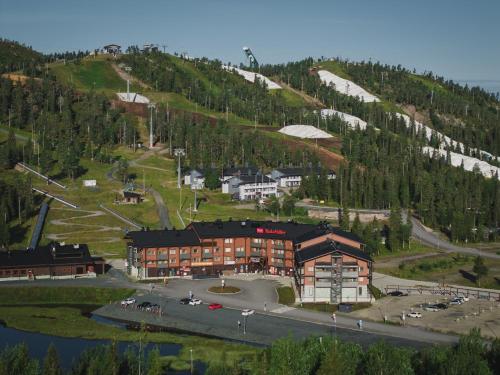 an aerial view of a hotel on a mountain at Ski-Inn RukaValley in Ruka