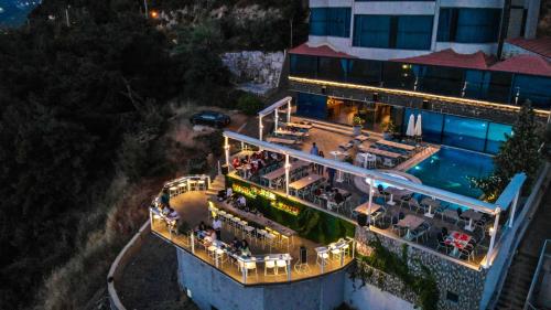 an aerial view of a hotel with a pool at Bay Lodge Boutique Hotel in Jounieh
