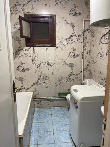 a small bathroom with a toilet and a sink at Elnoras city ismailia in Ismailia