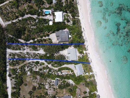 an aerial view of a house on the beach at Wally Love home in Savannah Sound