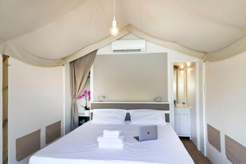 Voodi või voodid majutusasutuse hu Venezia Camping in Town toas
