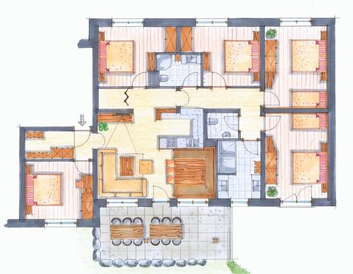 Bố cục Appartements neben der Gondelbahn - Haus Nord