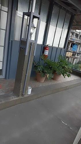 a building with potted plants sitting outside of it at De Hagan Transient Baguio City in Baguio