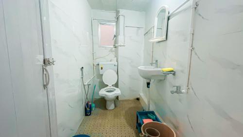ein kleines Bad mit WC und Waschbecken in der Unterkunft Aizawl Homestay in Aizawl