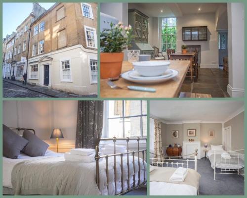 a collage of pictures of a bedroom and a house at The Georgian Townhouse @ Pierrepont Place in Bath