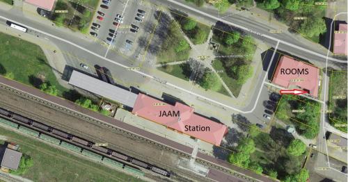 an overhead view of a map of a highway at Rooms near the station in Narva