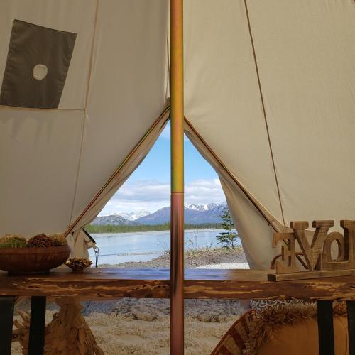Paisaje cerca de este tented camp