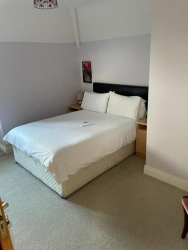 a bedroom with a large white bed in a room at Padua Guest Accommodation Rosslare in Rosslare