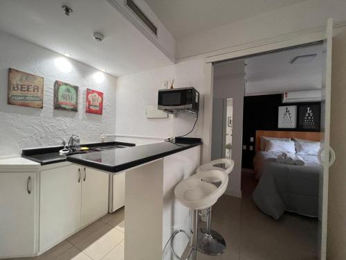 Kuchyň nebo kuchyňský kout v ubytování Hotel Privilégio Av Macuco 579 Moema São Paulo