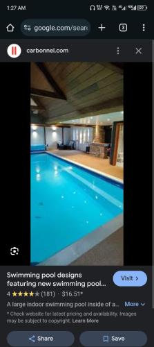 a screenshot of a swimming pool with a text message at Sultan villaj in Al Jubail