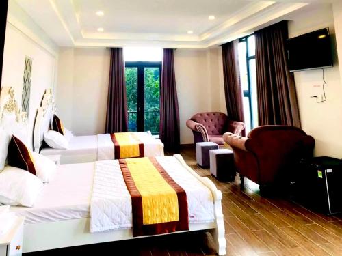 Katil atau katil-katil dalam bilik di Hotel Stylish Binh Long