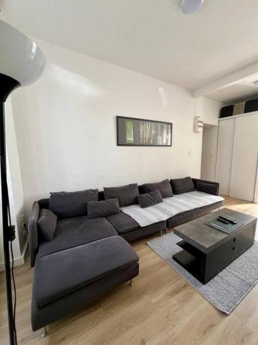 un salon avec un canapé et une table dans l'établissement T2 35 m2 République Vieux-Port, joliette, à Marseille