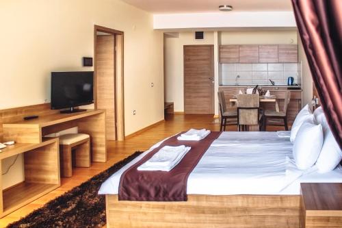 Krevet ili kreveti u jedinici u okviru objekta Park Lakeside Ohrid
