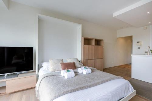 Voodi või voodid majutusasutuse Huswell - Modern and bright studio in centre of Knokke toas