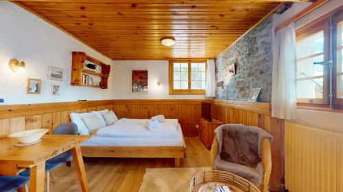 Posezení v ubytování Charming alpine studio in the Val d'Anniviers