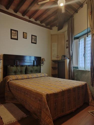 a bedroom with a large bed in a room at La Spelonca degli Asini in Prata