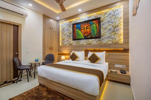 Postel nebo postele na pokoji v ubytování Shree Jee Hotel - NIT Faridabad
