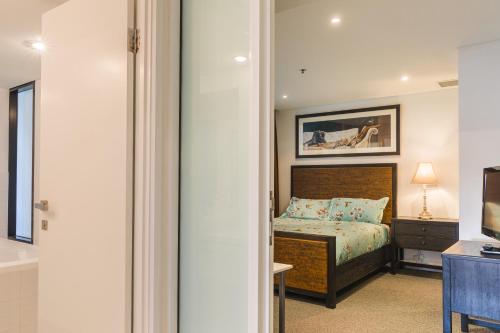 Zona de estar de Luxury Oaks Horizons Apartment with a Pool