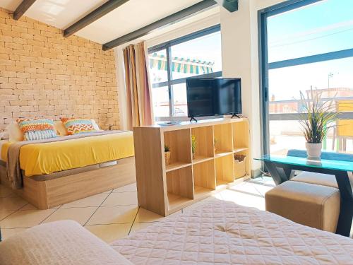 Posteľ alebo postele v izbe v ubytovaní Apartamento Solymar
