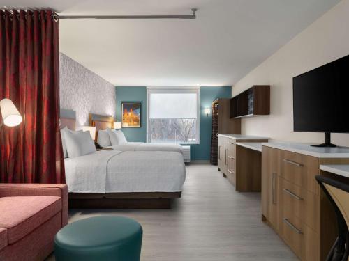 Katil atau katil-katil dalam bilik di Home2 Suites By Hilton Brownsburg