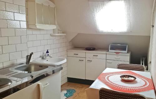 een kleine keuken met een wastafel en een aanrecht bij Nice Apartment In Breitenbrunn With Wifi in Breitenbrunn