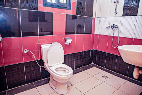 a bathroom with a toilet and a sink at ORION RESIDENCY BONABERIE in Douala
