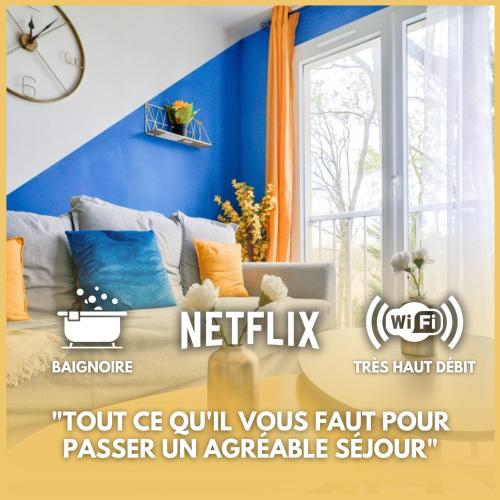 Le Cosy Yellow Appartement lumineux à 5 min de la Gare d'Evry avec parking gratuit