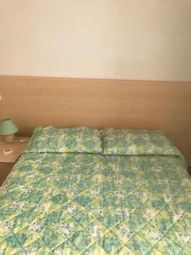 - un lit avec une couette verte dans une chambre dans l'établissement Sognu di Mare Residence, à Linguizzetta