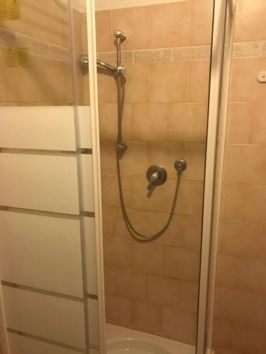 une douche avec un tuyau dans une salle de bain dans l'établissement Sognu di Mare Residence, à Linguizzetta