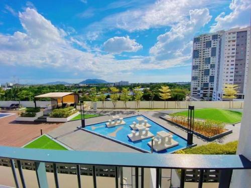 a view from the balcony of a apartment at Dreamstay36 3R2B 8pax Meritus perai in Perai
