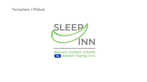 un logo pour une auberge de sommeil dans l'établissement Motel Sleep Inn, à Töging am Inn