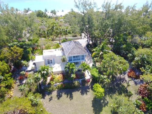 an aerial view of a house with a garden at Sunnyside home in Savannah Sound