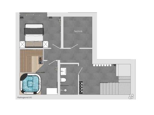 a floor plan of a building with a building at Wanderlust Mountain Chalet in Turracher Hohe