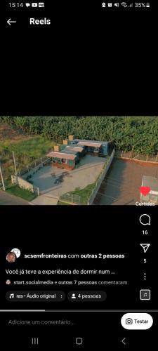 a page of a website with a picture of a house at Container Bem-te-Vi! in Siderópolis