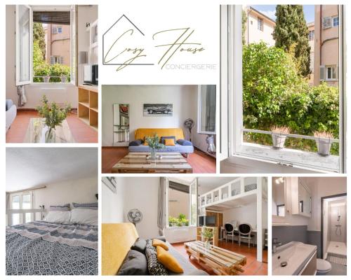 un collage de photos d'un appartement dans l'établissement Studio - Coeur d'Aix en Provence - Calme - Sans Vis-à-vis, à Aix-en-Provence