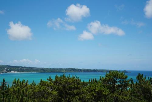 a view of the ocean from the top at ホテルコンドミニアム土花土花 in Onna