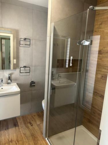 Koupelna v ubytování Motel M