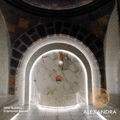 a room with a marble wall and a ceiling at Radisson Hotel & Spa Gyumri in Gyumri