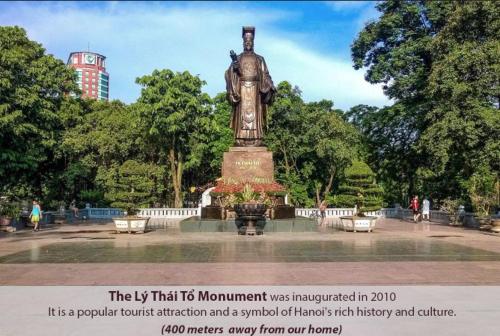 a statue in the middle of a park at La Casa Di Dicembre 35A Nhà Chung in Hanoi
