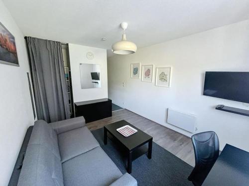 un salon avec un canapé et une table dans l'établissement Le Studieux - Confort & Calme, à Toulouse