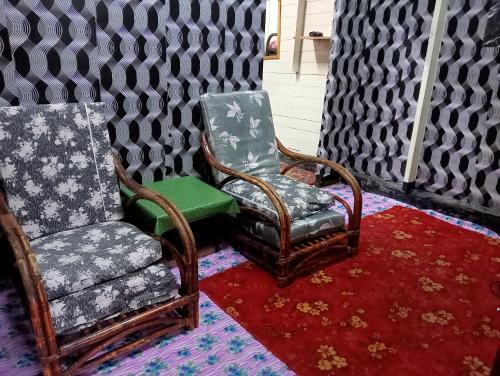 zwei Stühle nebeneinander auf einem Teppich in der Unterkunft BUDJET HOMESTAY CAMERON HIGHLANDS in Tanah Rata