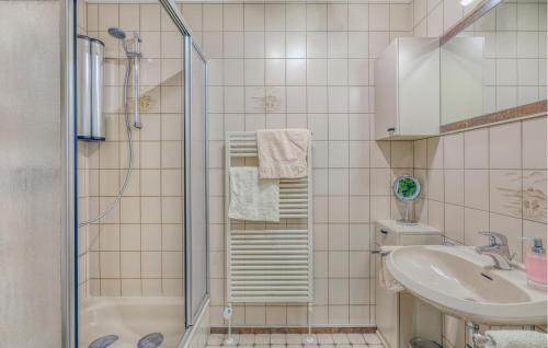 een badkamer met een douche en een wastafel bij 1 Bedroom Gorgeous Apartment In Leck in Leck