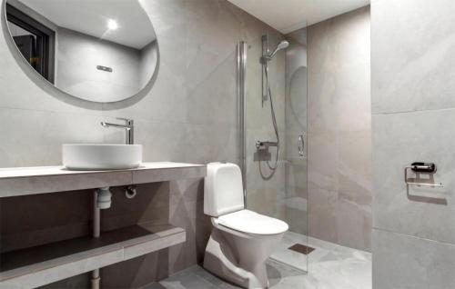 ヘムセダールにあるNice Apartment In Hemsedal With Kitchenのバスルーム(トイレ、洗面台、シャワー付)