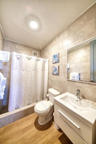 a bathroom with a toilet and a sink at Rincon of the Seas Grand Caribbean Hotel in Rincon