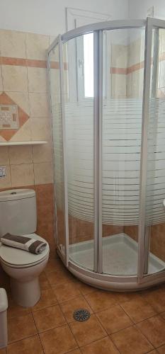 Koupelna v ubytování Amalia Studios